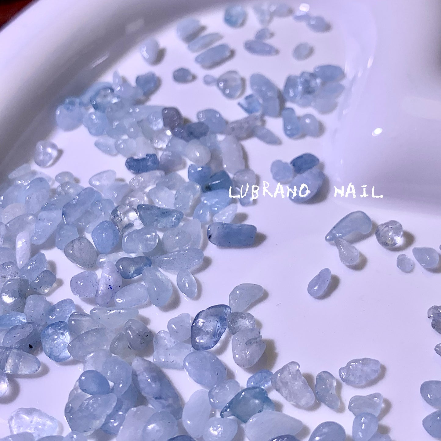 LUBRANO NAIL - Blue Crystal Love Nail Decoration, Aquamarine