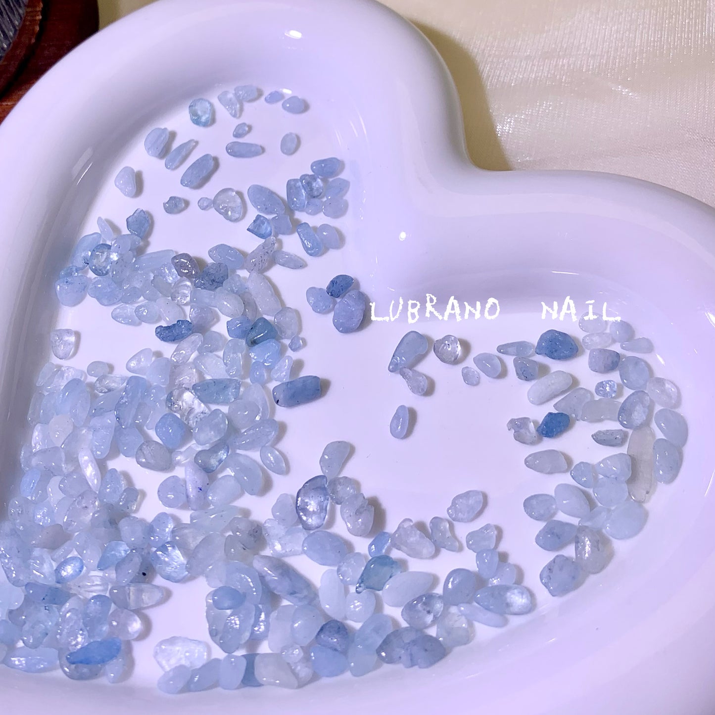 LUBRANO NAIL - Blue Crystal Love Nail Decoration, Aquamarine