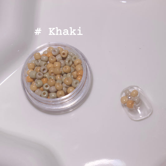 LUBRANO NAIL - Khaki Bear Khaki series small colored beads nail accessories