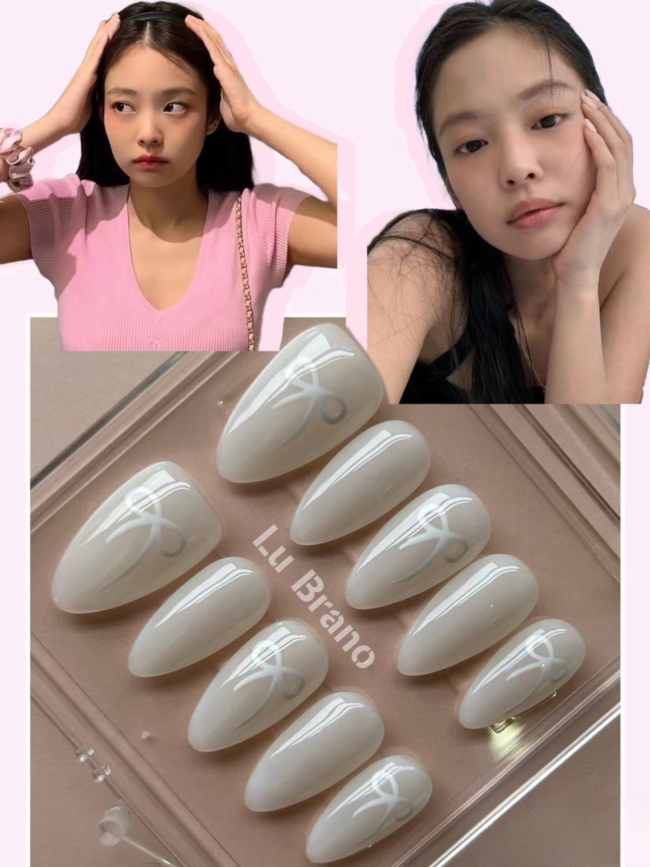 Jennie-Inspired Butterfly Bow Nails | Simple | Adorable